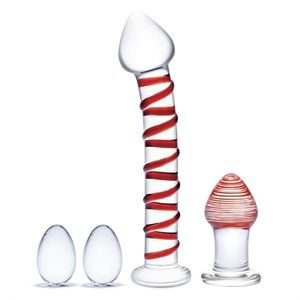 Glas - Mr. Swirly Glazen Kegel Balls, Dildo & Butt Plug