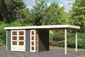 Woodfeeling | Tuinhuis Kerko 5 met Overkapping 2,8 | Terragrijs