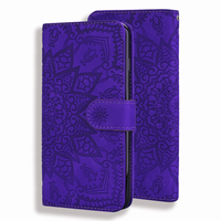 iPhone 15 Pro hoesje - Bookcase - Pasjeshouder - Portemonnee - Mandalapatroon - Kunstleer - Paars