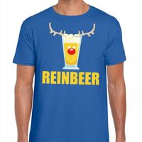 Foute Kerst t-shirt Reinbeer blauw voor heren