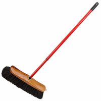 Houten zachte binnenbezem 29 cm inclusief metalen telescoopsteel rood/bruin 80 - 130 cm