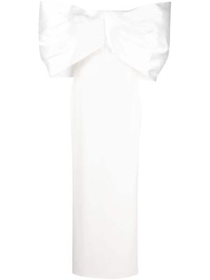 Solace London robe longue The Filippa à épaules dénudées - Blanc