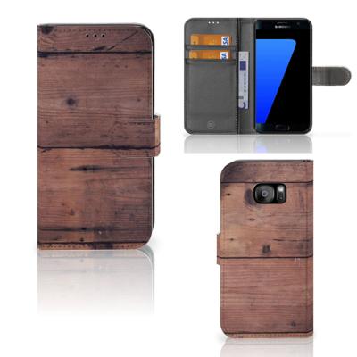 Samsung Galaxy S7 Edge | Book Style Case | Old Wood