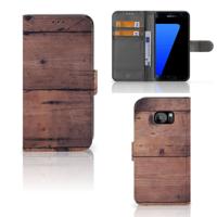 Samsung Galaxy S7 Edge | Book Style Case | Old Wood