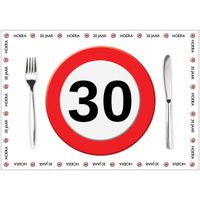 Papieren placemats 30 jaar 10 stuks