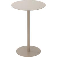 Bijzettafeltje Lugano - beige - D35x H53 cm - metaal - plantenpot verhoger - koffie en lampjes tafel