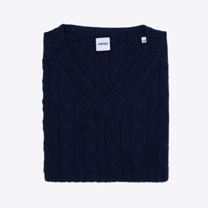 Pull V-hals.blauw Kabel