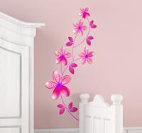 Roze bloemen muursticker Roze bloemen muursticker