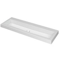 INK Dock Wastafel Polystone Zonder Kraangat - 1200x400x60 mm - Glans Wit