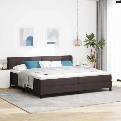 Boxspringbed met matras met matras Donkerbruin 200 x 200 cm