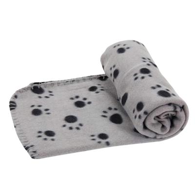 Nobleza Huisdierdeken - Fleece - Grijs met pootafdruk - Maat L - 100x160 cm