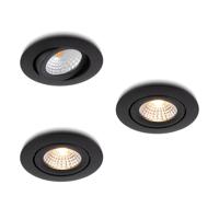 LED-inbouwspot Lumino zwart dimbaar IP54