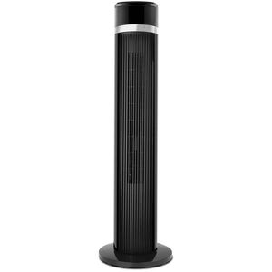 Ventilator - Aigi Islo - 35W - Tafelventilator - Staand - Rond - Mat Zwart - Kunststof
