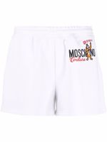 Moschino short de sport à logo imprimé - Blanc