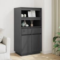 Hoge kast 60x40x116,5 cm massief grenenhout grijs