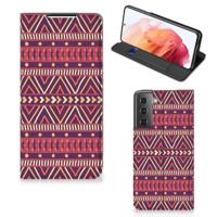 Samsung Galaxy S21 | Hoesje met Magneet | Aztec Paars Samsung Galaxy S21 | Hoesje met Magneet | Aztec Paars