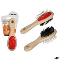 Hondenkam Mascow Bruin Zwart Rood 9 x 5 x 21 cm (12 Stuks)