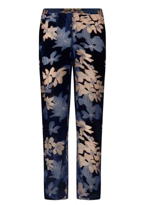 Luxe loungebroek/ pyamabroek Fluweel Blauw /bruin ALJ0073
