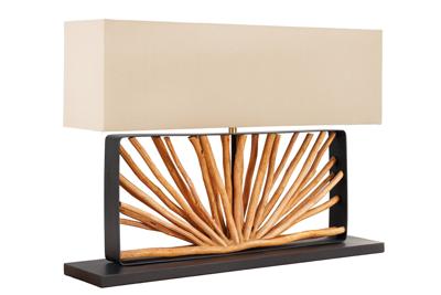 Tafellamp EUPHORIA 80cm Lampenkap beige longan hout naturel - 44687
