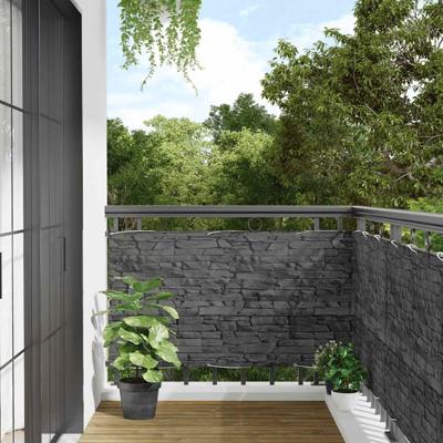 VidaXL Balkonscherm steenpatroon 400x75 cm pvc grijs
