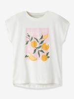 Ruimvallend t-shirt voor meisjes met NAME IT-print wit