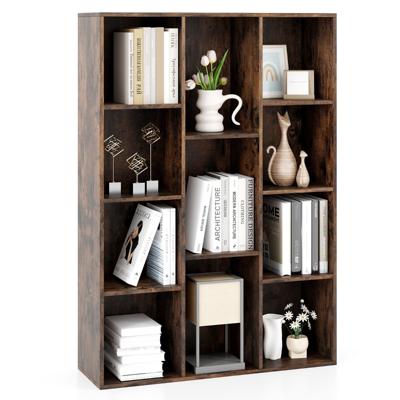 Boekenkast met 11 Vakken Boekenkast Bureau rek Cube rek 74 x 24 x 106 cm Koffie
