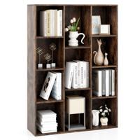 Boekenkast met 11 Vakken Boekenkast Bureau rek Cube rek 74 x 24 x 106 cm Koffie Boekenkast met 11 Vakken Boekenkast Bureau rek Cube rek 74 x 24 x 106 cm Koffie