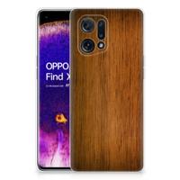 OPPO Find X5 | Bumper Hoesje | Donker Hout