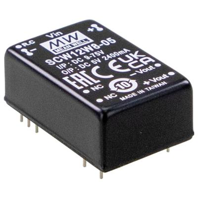 MEAN WELL DCW12W8-05 DC/DC-converter 24 V -5 V -1.200 A 12 W Inhoud 1 stuk(s)