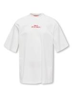 Kids ONLY winter t-shirt meisjes - wit - KogBabette - loose fit, korte mouw
