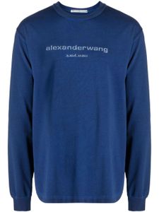 Alexander Wang sweat en coton à logo brodé - Bleu