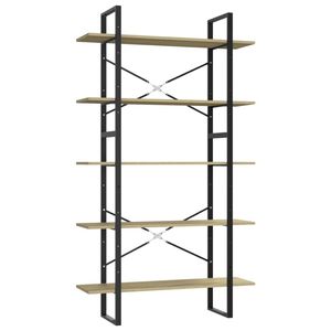 The Living Store Boekenkast X - Boekenkasten - 100 x 30 x 105 cm - Sonoma Eiken - Bewerkt Hout - Metaal