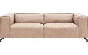 Goossens Bank Calvin bruin, micro leer, 3,5-zits, modern design