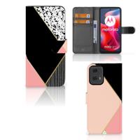 Motorola Moto G24 | G04 | G24 Power | Book Case | Zwart Roze Vormen
