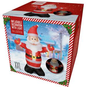 Grote opblaasbare kerstman - met LED verlichting - 190 cm - kerstdecoratie