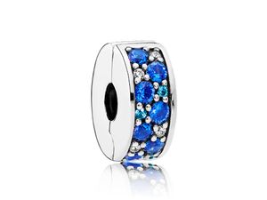 Pandora 791817NSBMX Clip-Stopper Bedel Blue Pave zilver