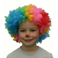 Clown verkleed pruik kinderen gekleurd - thumbnail