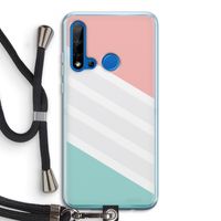 Strepen pastel: Huawei P20 Lite (2019) Transparant Hoesje met koord