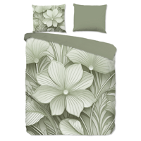 Dekbedovertek Katoen Vince Natuur & Bloemen 200x200 Cm Good Morning - Dekbed-Discounter.nl
