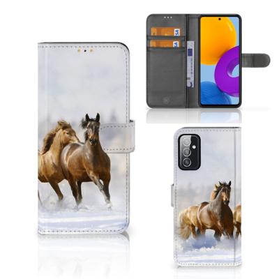 Samsung Galaxy M52 | Telefoonhoesje | Met pasjeshouder | Paarden