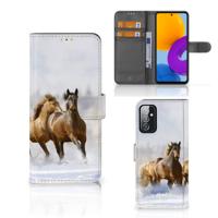 Samsung Galaxy M52 | Telefoonhoesje | Met pasjeshouder | Paarden