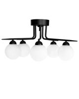 Zwarte plafondlamp met opaalglazen kappen en G9 fittingen By Rydens Punto