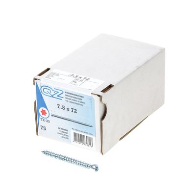 Kozijnschroef QZ geg 7.5x72 ck t25