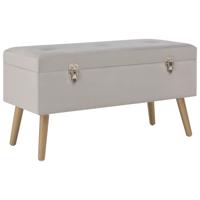 Bankje met opbergvak 80 cm fluweel grijs
