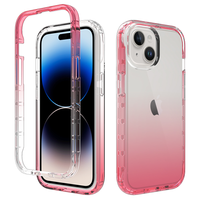 iPhone 15 Plus hoesje - Full body - 2 delig - Shockproof - Siliconen - TPU - Roze