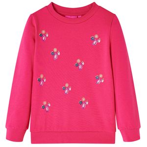 Kindertrui glitterprint 128 felroze