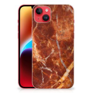 iPhone 14 Plus TPU Siliconen Hoesje Marmer Bruin