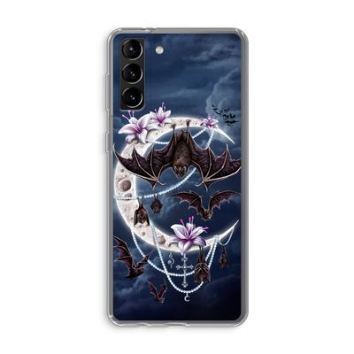 Vleermuizen Maan: Samsung Galaxy S21 Plus Transparant Hoesje