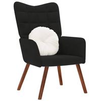 Relaxstoel fluweel zwart