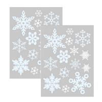 Kerst raamstickers witte sneeuwvlokken - 2x - vel van 34 x 28 cm - raamdecoratie